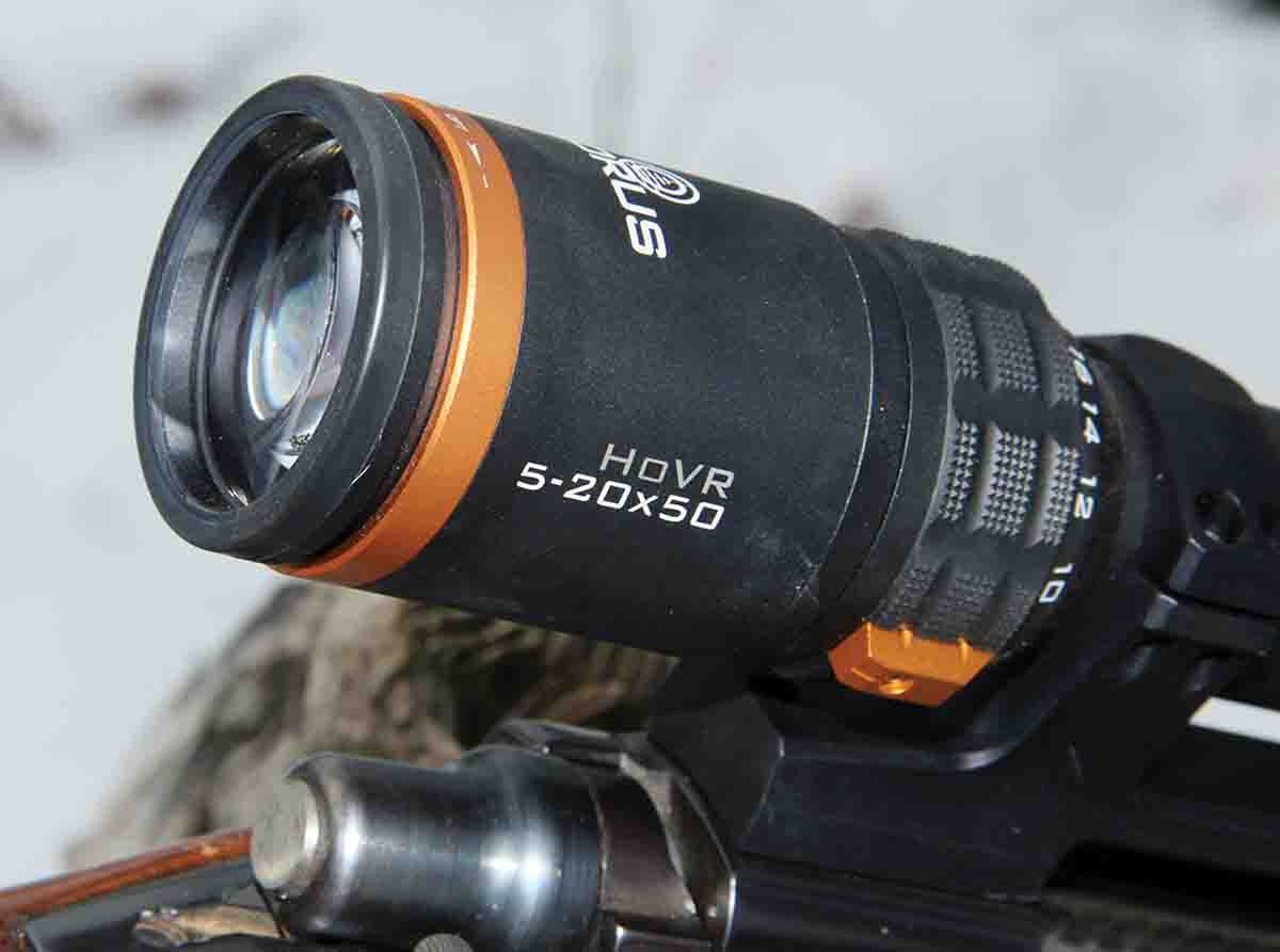All controls on the HoVR 5-20x 50mm by Horus Vision are aggressively knurled for a firm purchase in wet weather or while wearing gloves, including the magnification ring, turrets and parallax knob.